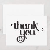 Thank You kaarten: Zwart op wit Bedankkaart (Voorkant / Achterkant)