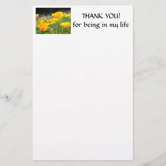 THANK YOU KANTOORARTIKELEN Klaprozen Briefpapier (Voorkant)