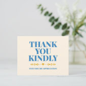 Thank You Kindly Elegant Typography Postcard Briefkaart (Staand voorkant)