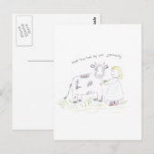 Thank_you_koe Briefkaart (Voorkant / Achterkant)