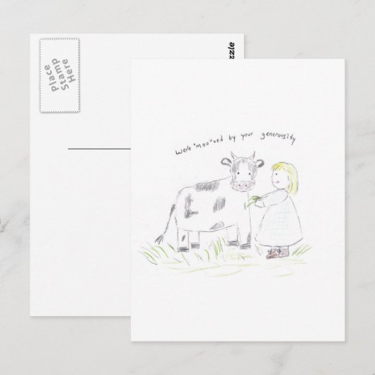 Thank_you_koe Briefkaart (Voorkant / Achterkant)