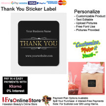 Thank You Label Elegant Business Black Background 
