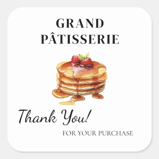 Thank You Label voor Cafe & Bakkerij kleine bedrij (Voorkant)