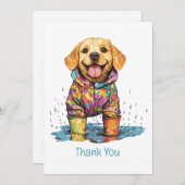 Thank You Labrador Retriever Rain Puddle Bedankkaart (Voorkant / Achterkant)