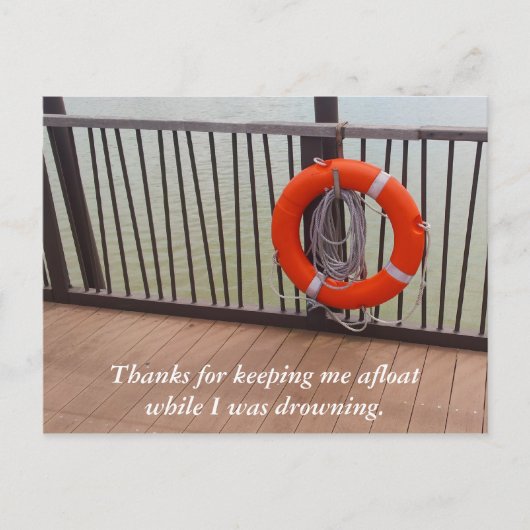 Thank You, Life Buoy, Gratitude Briefkaart (Voorkant)
