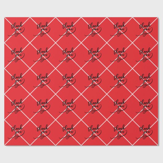 Thank You Lines Bright Red Classical Unique Simple Cadeaupapier (Vlak)