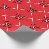 Thank You Lines Bright Red Classical Unique Simple Cadeaupapier (Hoek)