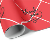 Thank You Lines Bright Red Classical Unique Simple Cadeaupapier (Rol Hoek)