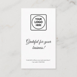 Thank You Logo | Modern White Business Design Kortingskaartje
