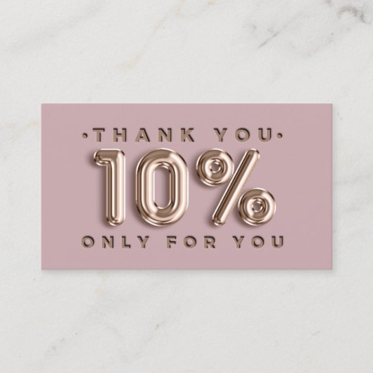 Thank You Logo QRCODE 10% Korting Code Goud Visitekaartje (Voorkant)
