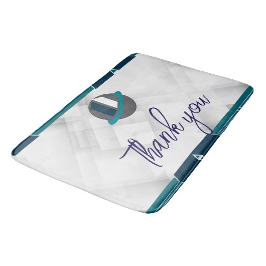 Thank you & Logo white Badmat (Gekanteld)