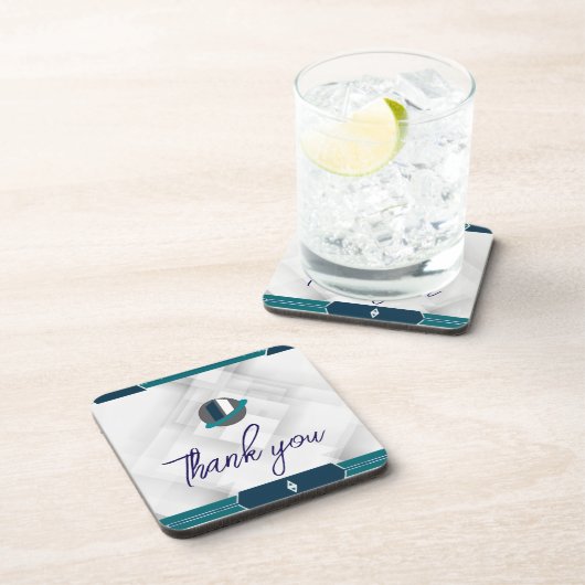 Thank you & Logo white Bier Onderzetter (Rechterzijde)