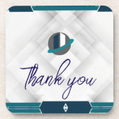 Thank you & Logo white Bier Onderzetter (Voorkant)