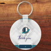 Thank you & Logo white Sleutelhanger (Voorkant)