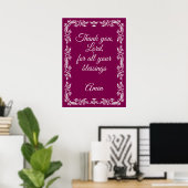 Thank You Lord Blessings Prayer Custom Burgundy Poster (Thuiskantoor)