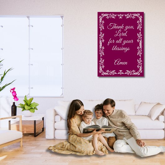 Thank You Lord Blessings Prayer Custom Burgundy Poster