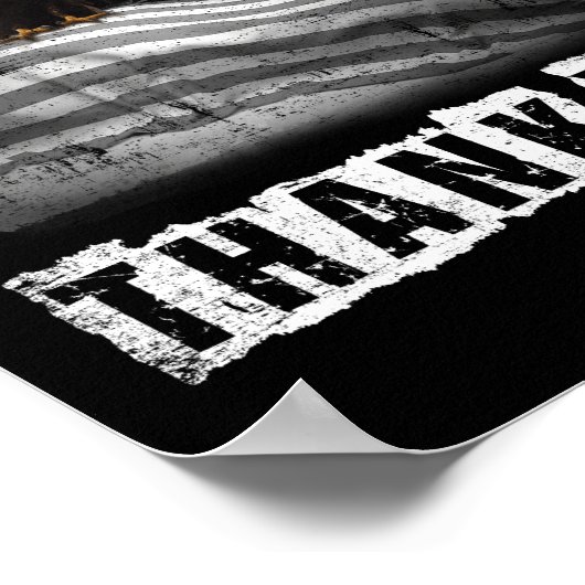 Thank You Memorial Day military flag 4th Of July Poster (Hoek)