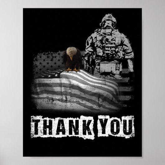 Thank You Memorial Day military flag 4th Of July Poster (Voorkant)