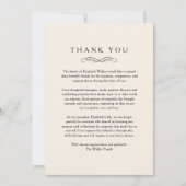 Thank you - Memorial Funeral Beige Card Bedankkaart (Voorkant)