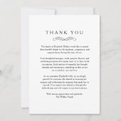 Thank you - Memorial Funeral White Card Bedankkaart (Voorkant)