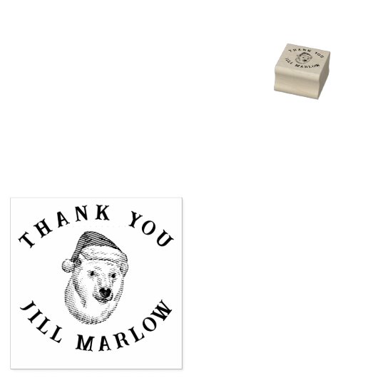 Thank you message customisable with animal rubberstempel (Gestempeld)