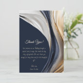 Thank You-Modern Abstract -Blue White Gold- Kaart (Staand voorkant)