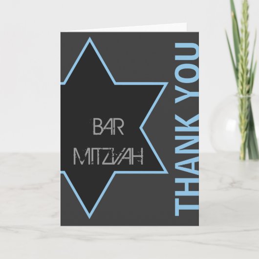 Thank you Modern Bar Mitzvah Bedankkaart (Voorkant)