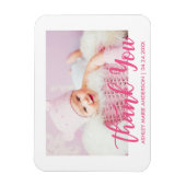 Thank You Modern New Baby Hot Pink Magneet (Verticaal)