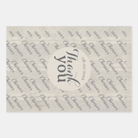 Thank you modern script text texture background inpakpapier vel (Voorkant)