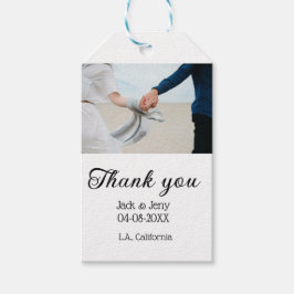 Thank you modern simple wedding couple name messag cadeaulabel