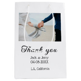 Thank you modern simple wedding couple name messag medium cadeauzakje