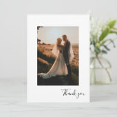 Thank You Modern Vertical Photo Wedding Bedankkaart (Staand voorkant)