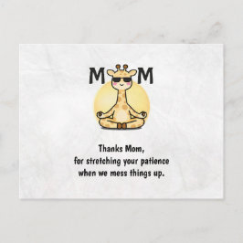 Thank You Mom Cute Giraffe Yoga Mother's Day Card Briefkaart