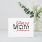 Thank you Mom for all that you do Briefkaart (Staand voorkant)