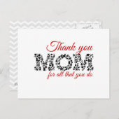 Thank you Mom for all that you do Briefkaart (Voorkant / Achterkant)