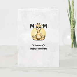 Thank You Mom Giraffe Yoga Mother’s Day Greeting  Kaart