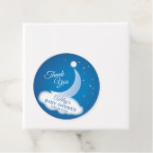 Thank You Moon and Stars Baby shower - Blauw/Wit Bedankjes Labels (In situ)