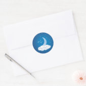 Thank You Moon and Stars Baby shower - Blauw/Wit Ronde Sticker (Envelop)