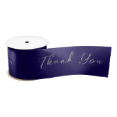 Thank You Navy Ribbon Satijnen Lint (Spoel)