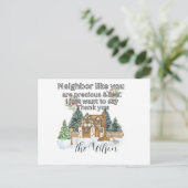 Thank You Neighbours Heart Christmas 2025 Briefkaart (Staand voorkant)