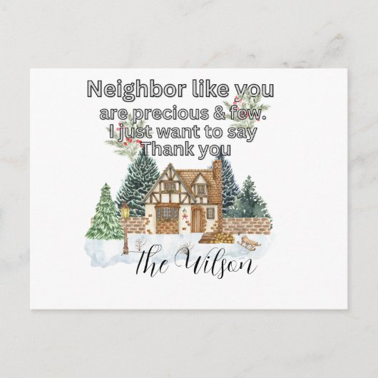 Thank You Neighbours Heart Christmas 2025 Briefkaart (Voorkant)