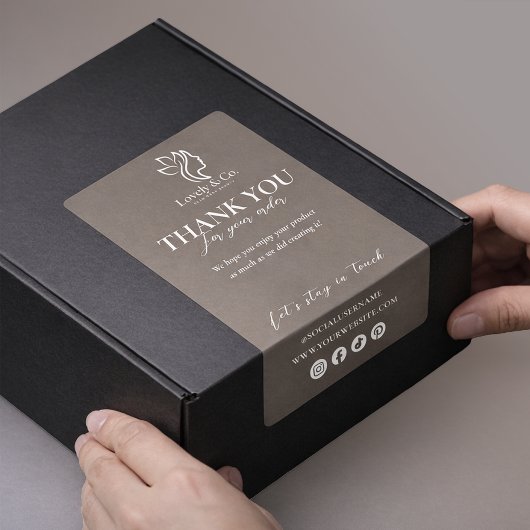 Thank You Neutral Beige Beauty Shipping label