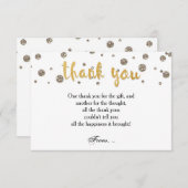 THANK YOU Notitiekaart Goud & Glitter Afdruk Kaart (Voorkant / Achterkant)