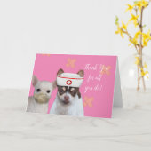 Thank you Nurse Chihuahua greeting card Kaart (Gele Bloem)