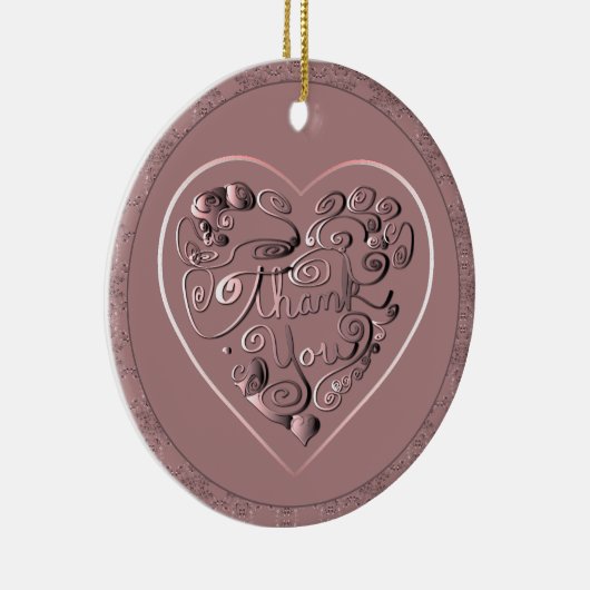 Thank you on dusty rose Ornament (Rechts)