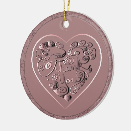 Thank you on dusty rose Ornament (Links)