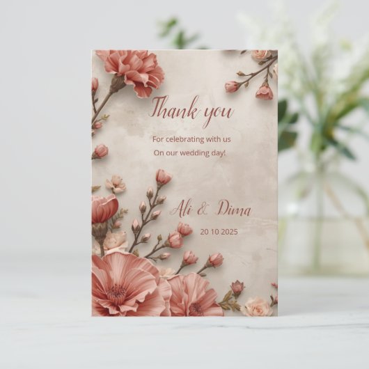 Thank You: Our Love Blooms Bedankkaart (Staand voorkant)