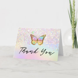 thank you pastel butterfly kaart