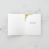 Thank You - Photo on Emerald Green & Gold Bedankkaart (Binnen)