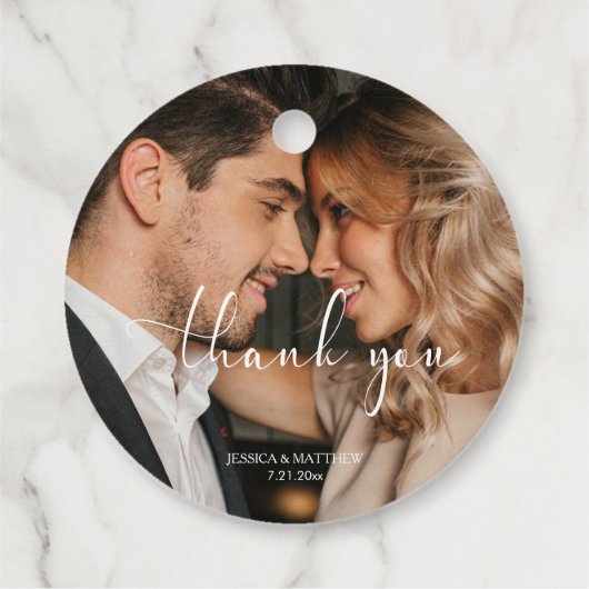 Thank You Photo Script Wedding Bedankjes Labels (Achterkant)